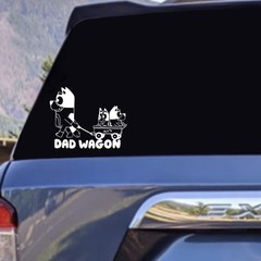 MOM WAGON DAD WAGON BLUEY WINDOW DECAL WATERPROOF VINYL DECAL STICKER