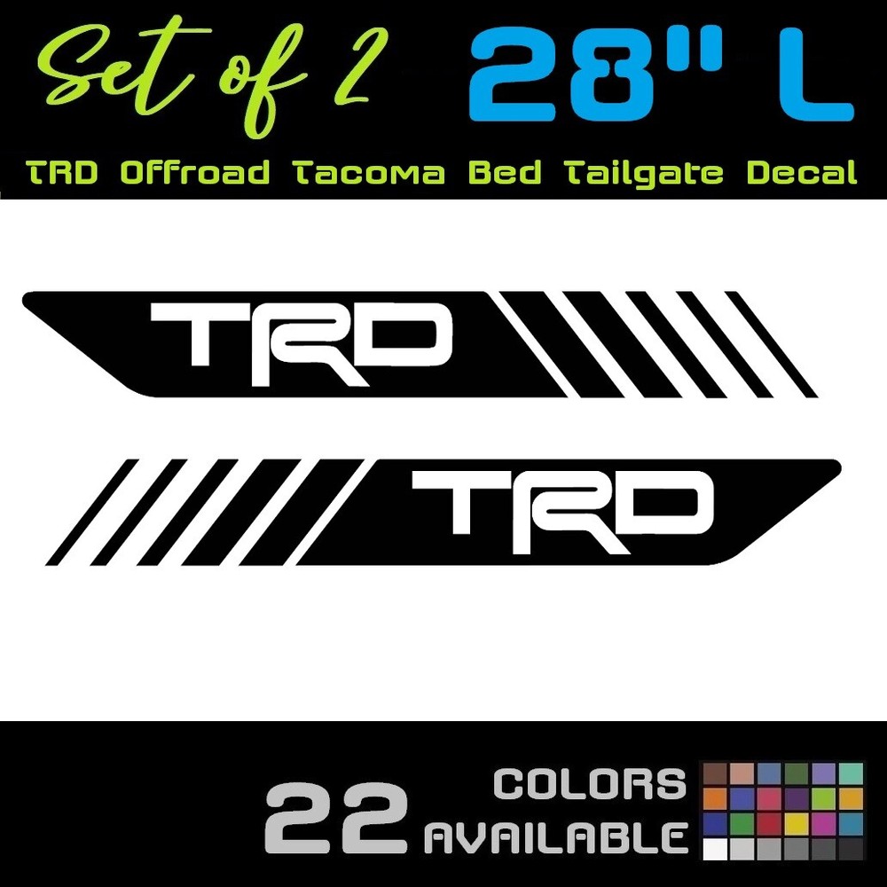 TRD Offroad Tacoma Bed Tailgate Decal (2x) TRD 4×4 Sport Stripe Multi-Color Viny