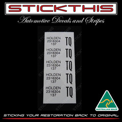 Wiring Harness Loom Label – TQ 2316304. HQ Single Head Light. White Indicator