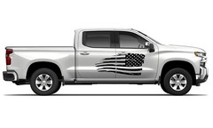 Door US flag graphics stickers decal compatible with Chevrolet Silverado