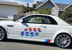 (2) 22×9″ Iconic M Sport Flag Tri-Color Decal Stickers For BMW Side Doors, Hood