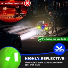 20 Multicolor Diamond Strength Reflective Stickers – Enhance Nighttime Safety
