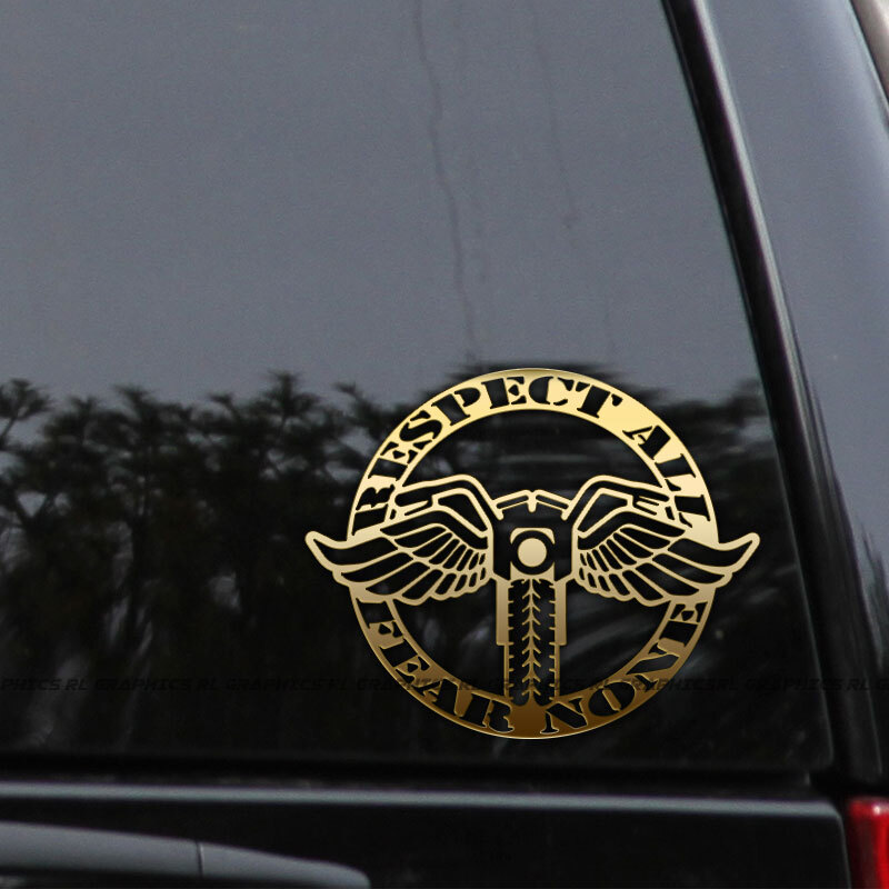 Respect All Fear None Vinyl Decal – Harley Davidson Chopper Sticker