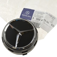 NEW OEM 00040009009283 Raised Chrome & Black Wheel Center Cap for Mercedes Benz