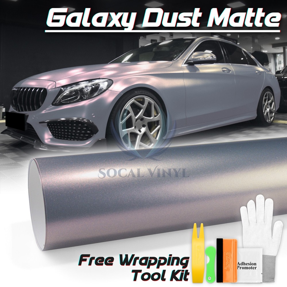 Galaxy Dust Matte Metallic Silver Red Auto Sticker Decal Vinyl Wrap Sheet Film