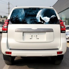147x46cm Car Truck Sticker Wolf howling Moon Rear Window Tint Graphic Decal Wrap