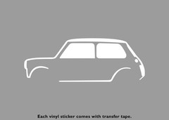 Tiny Classic British Hatchback Silhouette Vinyl Stickers