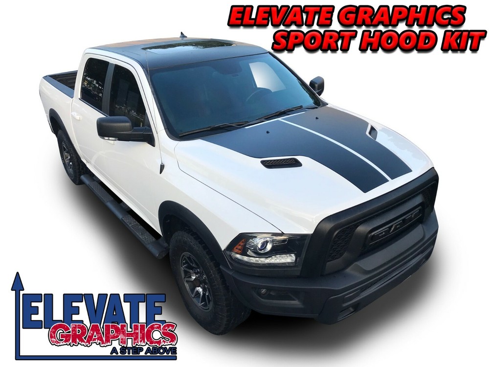 For Dodge Ram 1500 Graphics Sport Hood Stripes Decals Vinyl Stickers 2009-2018