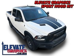 For Dodge Ram 1500 Graphics Sport Hood Stripes Decals Vinyl Stickers 2009-2018