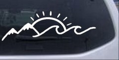 Mountain Beach Sun Wave Car or Truck Window Laptop Decal Sticker 10X3.3