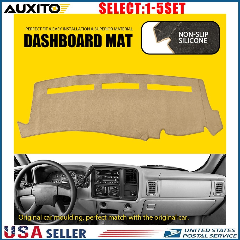 Fit 1999-06 Chevy Silverado WT GMC Sierra Anti-UV Dashboard Cover Mat Beige 1-5X