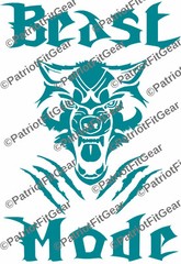 Beast Mode,Wolf,Exercise,Wellness,Fitness,Goal,#BeastMode,Motivation,Vinyl Decal