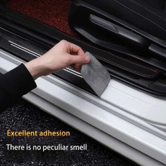 4x Carbon Fiber Stickers Door Plate Sill Scuff Film Anti-Scratch Car Accessories