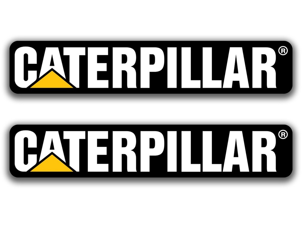 2x Caterpillar Logo Die Cut Laminated Vinyl Decal Sticker Choose Sizes racing
