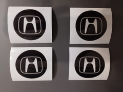 (4) Logo Sticker Wheel Center Caps Decal For Honda CIVIC ACCORD CRV Vtec Si