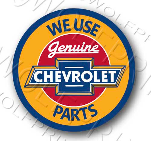 Vintage Style Genuine Chevrolet Parts Logo 4″Round Sticker Decal Chevy