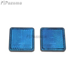2X Universal Reflector Bolt On Blue Rectangle Side Marker For Motorcycle ATV Car