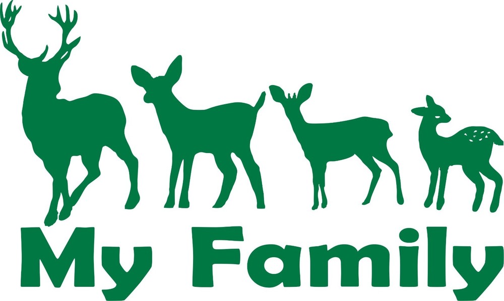 Family Hunting Deer Buck Doe Baby Fawn Car Truck Window Vinyl Decal Sticker