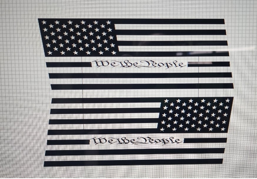 We The People American Flag Ford Excursion Side window Flags. Both Sides