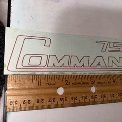 Commando 750 Silver Black Vinyl Transfer Sticker Decal 6.5”
