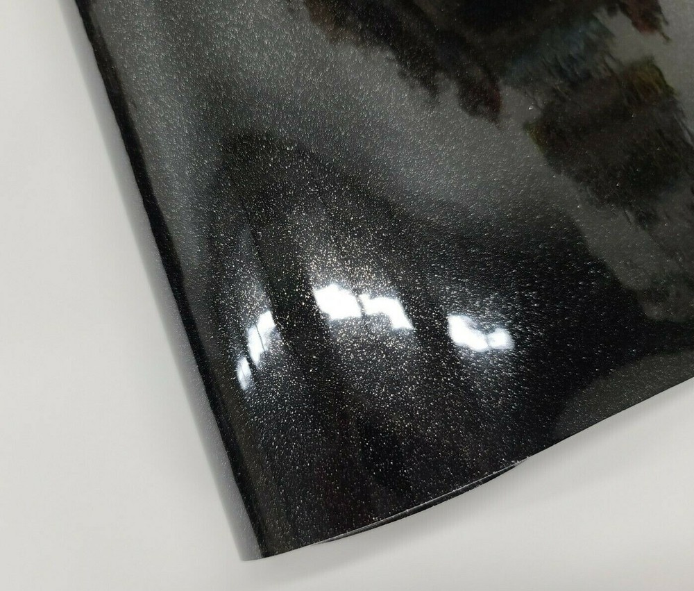 Gloss Black Sparkle Diamond Metallic Vinyl Car Auto Wrap Decal Sticker Film Roll