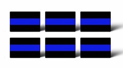 6 Mini Blue Line Sticker Police Car License Plate Vehicle Tag Reflective Decal