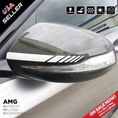 For New Mercedes Mirror Cover Trim Strip Sticker Vinyl Racing Decal AMG – White