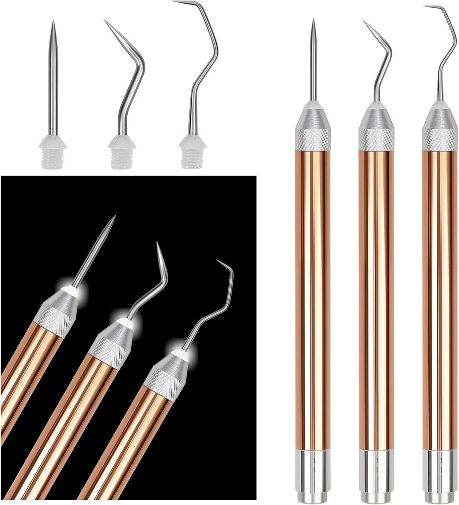 LED Vinyl Weeding Tools Set with Light Rose Gold 3PCS for Iron on Cutting