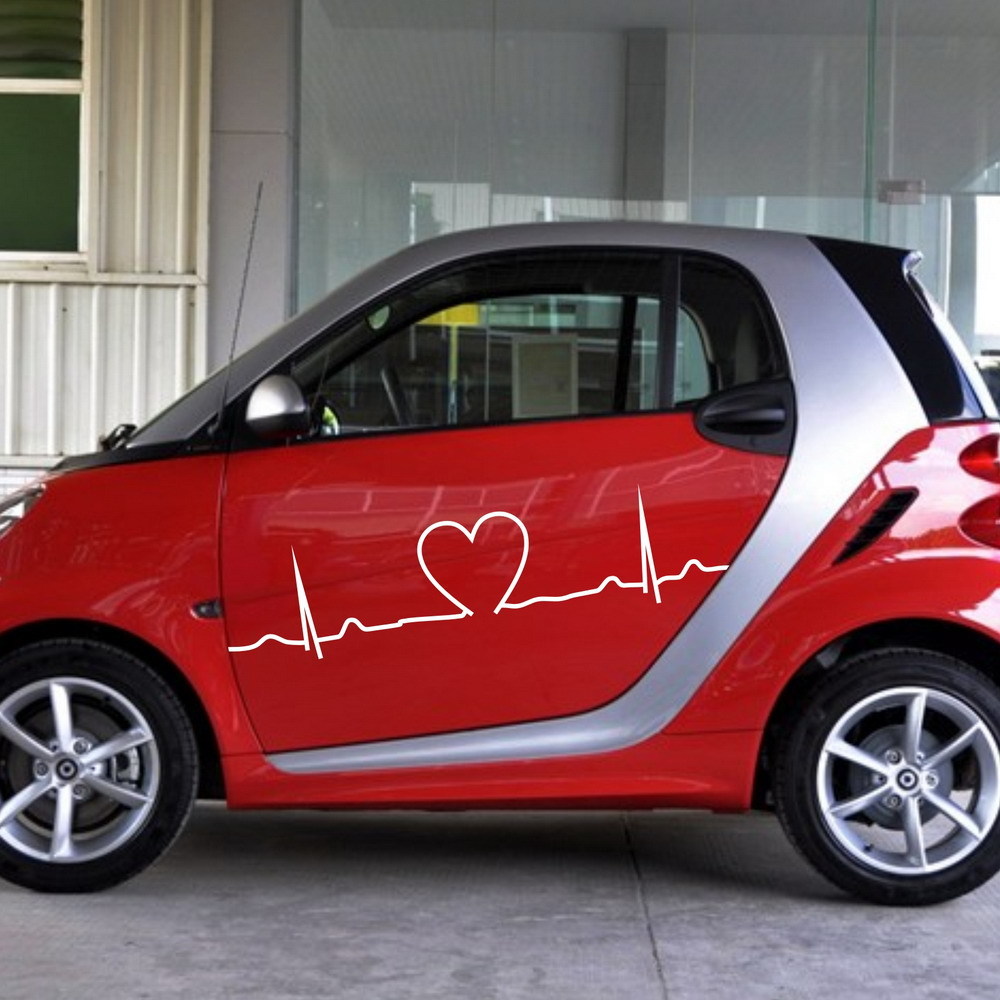 Car Decals Heart Stripes 47” for Smart Vinyl Lower Door Panel Stickers ZC972