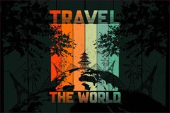 Travel the World Rectangle Explore Vinyl Bumper Sticker Window Decal