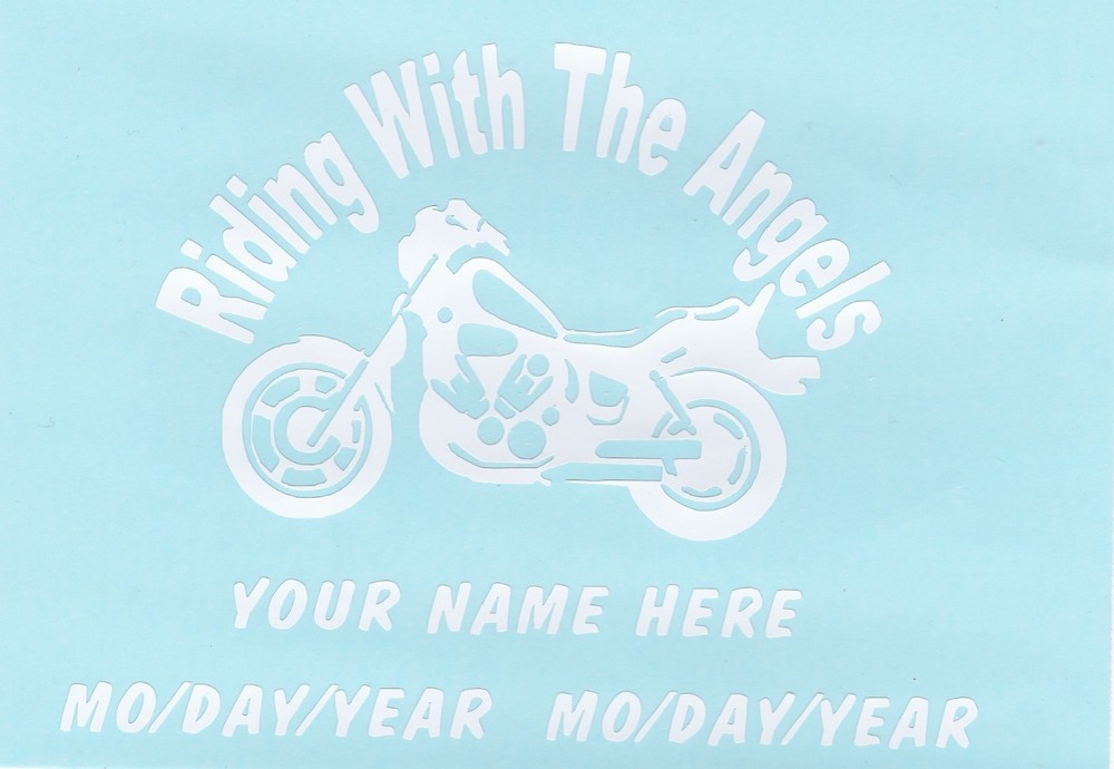 Riding with the Angels plain white Vinyl Car,Window or Wall Decal
