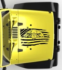 Eagle USA Flag Hood Door Vinyl Decal Racing Stripes (Fits Jeep Cars Trucks)