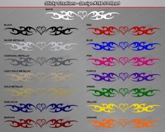 168-01 HEART Decal Sticker Windshield Window Vinyl Banner Graphic Tribal Heart