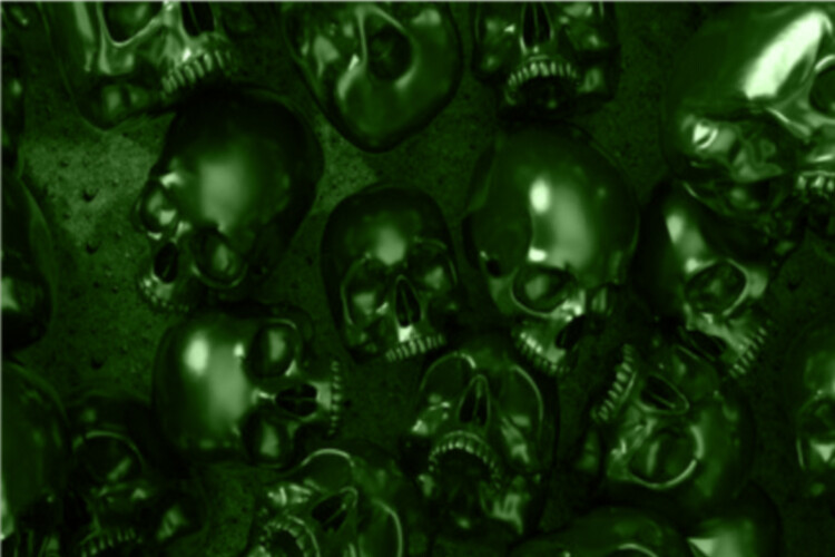 3D Skulls Pile 24×36 Graphic Car Wrap Decal Vinyl Bike Scooter Motorcycle Green