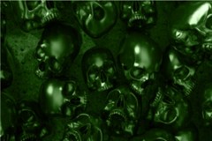 3D Skulls Pile 24×36 Graphic Car Wrap Decal Vinyl Bike Scooter Motorcycle Green