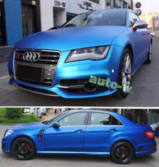 Full Roll Flexible SUV Car Wrap Satin Matte Chrome Steel Vinyl Sticker Blue US