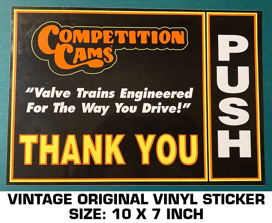 COMPETITION CAMS VINTAGE ORIGINAL VINYL DECAL STICKER NHRA DRAG RACING-RETAILER