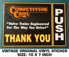 COMPETITION CAMS VINTAGE ORIGINAL VINYL DECAL STICKER NHRA DRAG RACING-RETAILER