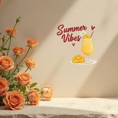 Summer Drinks Stickers Vinyl Customizable Self-adhesive for Car windows Laptop