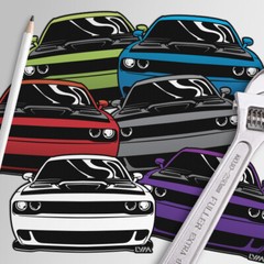 2008-2023 Dodge Challenger Front/Rear Decal/Sticker – Multiple Colors