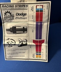 Racing Rally Stripe for Dodge Challenger 2008 to 2013 Black New In Box