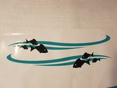 900mm Stripes with fish for boat, caravan , Ute , car , vehicle , trailer