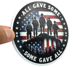 ALUMINUM All Gave Some Decal Sticker – Patriotic, Army, Military, Veteran 3.5″