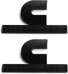 Yoaoo 2Pack Replacement Compatible with Cummins Turbo Emblem Badge 2500 Black