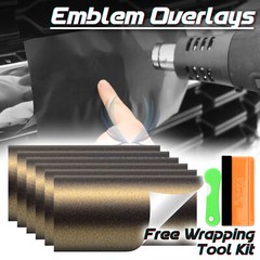 PET Matte Metallic Vinyl Wrap For GMC Bowtie Emblem Overlay Film Decal Sticker