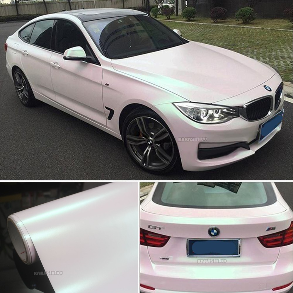 Stretch Car Wrap Chameleon Satin Pearl Metal Chrome Vinyl Sticker Dawn White US