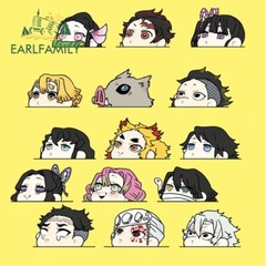 EARLFAMILY 5.1″ Demon Slayer Peeker Chibi Car Sticker Anime Windows Laptop Decor