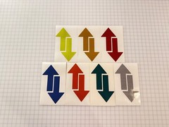 2 Reflective 4″ x 6.5″ Prismatic Arrows Oralite V98 (750+ Candelas) Stickers