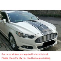 78.7” Black Hood Roof Rally Racing Stripe Decal Vinyl Stickers Universal
