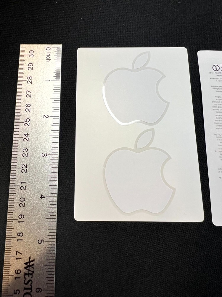APPLE Logo Decals x2 Genuine OEM iPhone iPad MacBook Pro Authentic White Sticker
